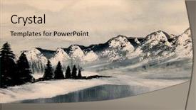  Presentation with oil - Beautiful presentation theme featuring red white blue mountain - beautiful image of a original backdrop and a lemonade colored foreground