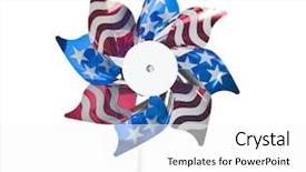  Presentation with american flag - Beautiful slide set featuring red white blue plant - colorful american flag windmill backdrop and a white colored foreground