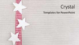  Presentation with 5 stars five star rating - PPT theme featuring red white checkers - top view of stars decoration background and a light gray colored foreground