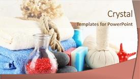  Presentation with spa concept - Slides enhanced with red white color - spa treatments on light background background and a cream colored foreground