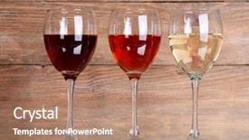  Presentation with catering banquet table different - Theme featuring red white party - different glasses of wine background and a coral colored foreground