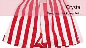  Presentation with boxer - Theme having red white striped boxer shorts underwear background and a coral colored foreground