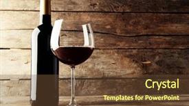 Presentation with bottle red wine - Amazing PPT theme having red wine and a glass backdrop and a tawny brown colored foreground