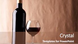  Presentation with bottle red wine - Slide set featuring red wine and a glass background and a tawny brown colored foreground