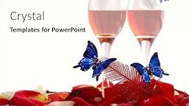  Presentation with butterflys - Slides featuring red wine and butterflys in day of love background and a cream colored foreground