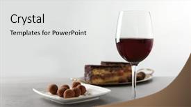  Presentation with chocolate wine - Presentation with red wine and chocolate dessert background and a  colored foreground