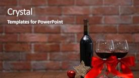  Presentation with christmas borders ornament border - Amazing PPT layouts having red wine and christmas ornaments backdrop and a tawny brown colored foreground