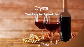  Presentation with christmas red - Slides enhanced with red wine and christmas ornaments background and a  colored foreground