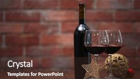  Presentation with christmas red - Beautiful slides featuring red wine and christmas ornaments backdrop and a  colored foreground