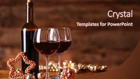  Presentation with christmas borders ornament border - Slide set having red wine and christmas ornaments background and a wine colored foreground