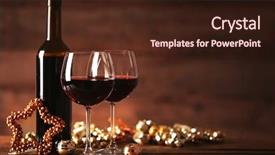  Presentation with christmas red - Slide set featuring red wine and christmas ornaments background and a  colored foreground