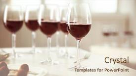  Presentation with chocolate wine - Beautiful presentation design featuring red wine and delicious chocolate backdrop and a cream colored foreground