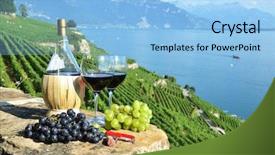  Presentation with region - Slide deck having red wine and grapes lavaux region switzerland background and a light blue colored foreground