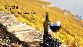  Presentation with vineyard - Cool new presentation theme with winery - red wine and grapes backdrop and a yellow colored foreground