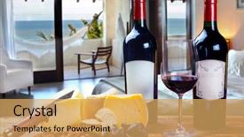  Presentation with red wine cheese - Presentation design featuring red wine and special cheese background and a yellow colored foreground