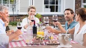  Presentation with grandparents - PPT layouts featuring red wine at pic background and a coral colored foreground