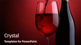  Presentation with bottle red wine - PPT theme with red wine being poured background and a wine colored foreground