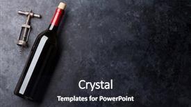  Presentation with corkscrew - Colorful presentation theme enhanced with red wine bottle and corkscrew backdrop and a dark gray colored foreground