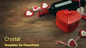  Presentation with bottle red wine - Beautiful presentation theme featuring red-wine-bottle-and-gift backdrop and a tawny brown colored foreground