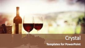  Presentation with vineyard - Amazing theme having red wine bottle and glass backdrop and a tawny brown colored foreground
