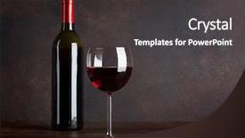  Presentation with bottle red wine - Amazing presentation theme having red wine bottle and glass backdrop and a dark gray colored foreground