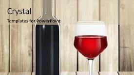  Presentation with bottle red wine - Beautiful PPT layouts featuring red wine bottle and glass on wood background backdrop and a lemonade colored foreground