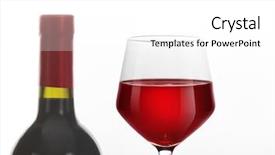  Presentation with bottle red wine - Beautiful presentation theme featuring red wine bottle and glass on white background backdrop and a white colored foreground