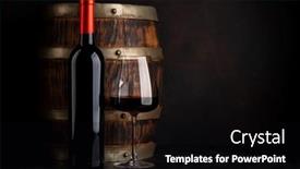  Presentation with wine barrel - PPT theme consisting of red-wine-bottle-and-glass background and a black colored foreground
