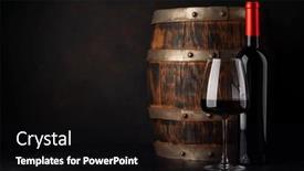  Presentation with wine barrel - PPT theme having red-wine-bottle-and-glass background and a black colored foreground