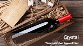  Presentation with bottle red wine - Beautiful presentation theme featuring red wine bottle and glasses backdrop and a tawny brown colored foreground
