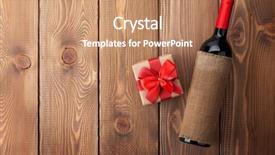  Presentation with bottle red wine - Audience pleasing theme consisting of red wine bottle and valentines backdrop and a coral colored foreground