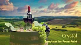  Presentation with bottle red wine - Cool new PPT theme with red-wine-bottle-and-wine backdrop and a tawny brown colored foreground