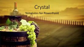  Presentation with wine barrel - PPT layouts having wodden barrel beautiful tuscany background background and a yellow colored foreground