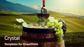  Presentation with wine barrel - PPT theme consisting of  background and a  colored foreground