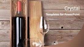  Presentation with bottle red wine - Presentation theme having red wine bottle and wine background and a coral colored foreground