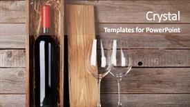  Presentation with bottle red wine - Cool new theme with red wine bottle and wine backdrop and a coral colored foreground