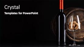  Presentation with wine barrel - Theme featuring red-wine-bottle-barrel background and a black colored foreground