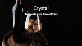  Presentation with bottle red wine - PPT theme enhanced with red-wine-bottle-barrel background and a black colored foreground