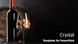  Presentation with bottle red wine - PPT layouts featuring red-wine-bottle-barrel background and a black colored foreground