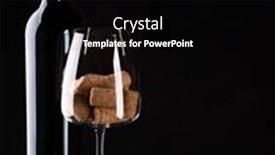  Presentation with bottle red wine - Presentation design consisting of red-wine-bottle-barrel background and a black colored foreground