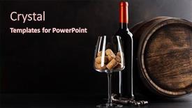  Presentation with wine barrel - Slides having red-wine-bottle-barrel background and a wine colored foreground