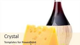  Presentation with red wine cheese - Presentation with red wine bottle cheese background and a yellow colored foreground