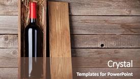  Presentation with bottle red wine - Presentation theme consisting of red wine bottle in box background and a violet colored foreground
