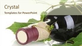  Presentation with bottle red wine - PPT theme consisting of red wine bottle isolated on white background and a cream colored foreground