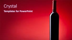  Presentation with bottle red wine - PPT theme enhanced with red-wine-bottle-over-red background and a wine colored foreground
