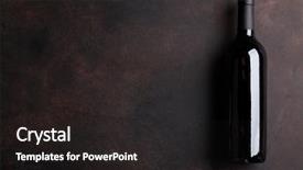  Presentation with bottle red wine - Cool new slide deck with red wine bottle top view backdrop and a dark gray colored foreground