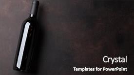  Presentation with bottle red wine - Audience pleasing presentation theme consisting of red wine bottle top view backdrop and a wine colored foreground