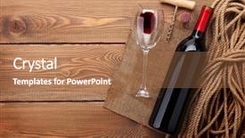  Presentation with corkscrew - Cool new theme with red wine bottle wine glass backdrop and a coral colored foreground