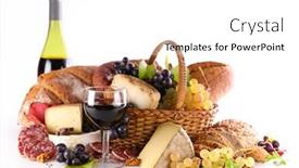  Presentation with red wine cheese - Beautiful slides featuring red-wine-cheese-and-bread backdrop and a white colored foreground