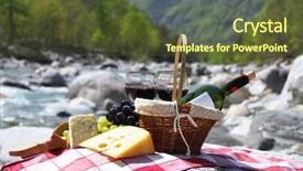  Presentation with red wine cheese - Presentation theme with red wine cheese and grapes served at a picnic verzasca valley switzerland background and a tawny brown colored foreground